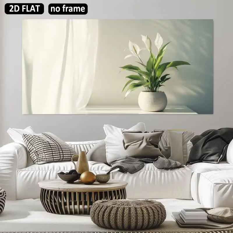 Peace Lily White - Druk na płótnie 2D, płaski, 1