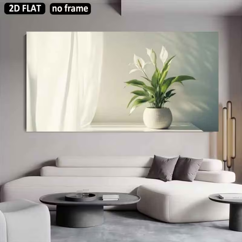Druk na płótnie 2D, płaski, 1  – Peace Lily White recenzja i cena